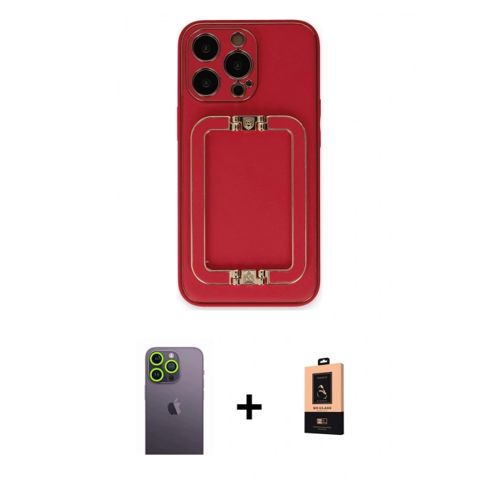 MARSİLYAN™- iPhone 13 Pro Max Kılıf Kozmos Minimal Prime - Şeffaf Maxco Cam Ekran Koruyucu + Neon Fosforlu Kamera Lens - YL
