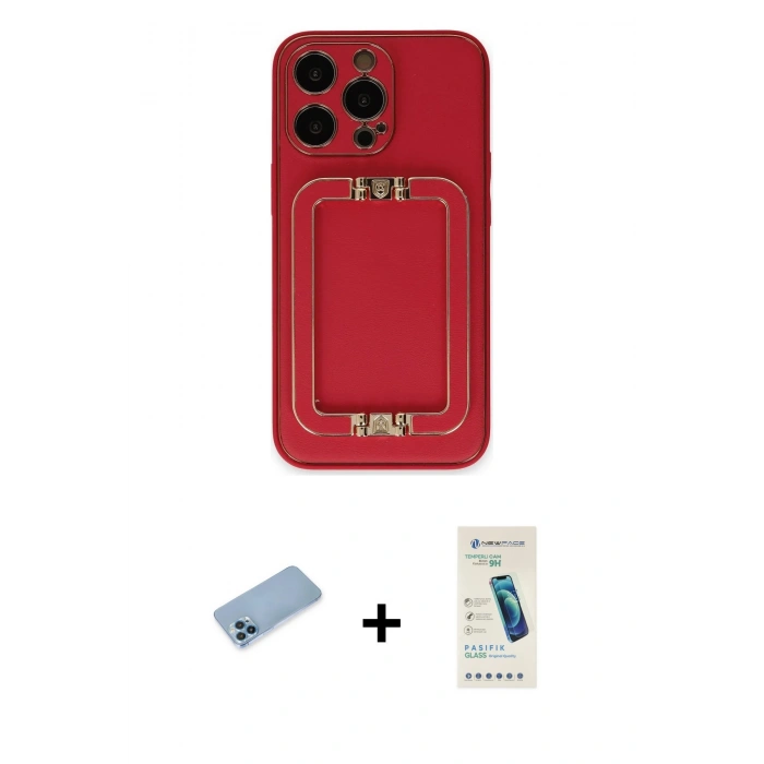 MARSİLYAN™- iPhone 13 Pro Max Kılıf Kozmos Minimal Prime - Şeffaf Pasifik Cam Ekran Koruyucu + Shine Kamera Lens Koruma Cam - MI