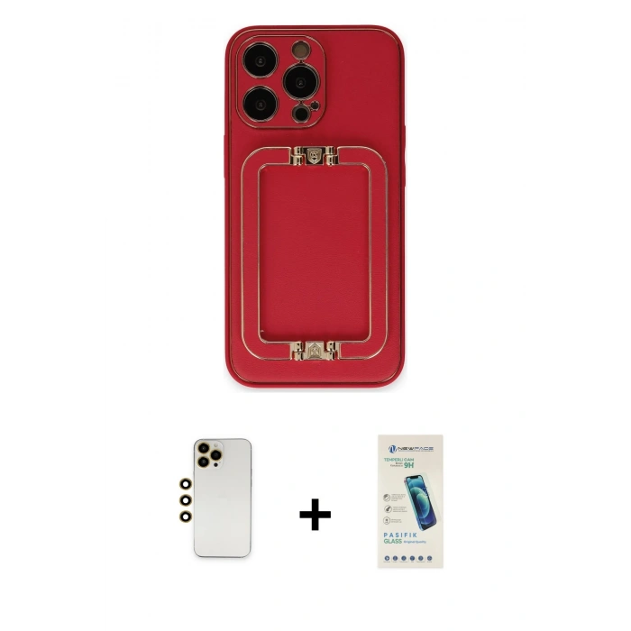 MARSİLYAN™- iPhone 13 Pro Max Kılıf Kozmos Minimal Prime - Şeffaf Pasifik Cam Ekran Koruyucu + Shine Kamera Lens - GD