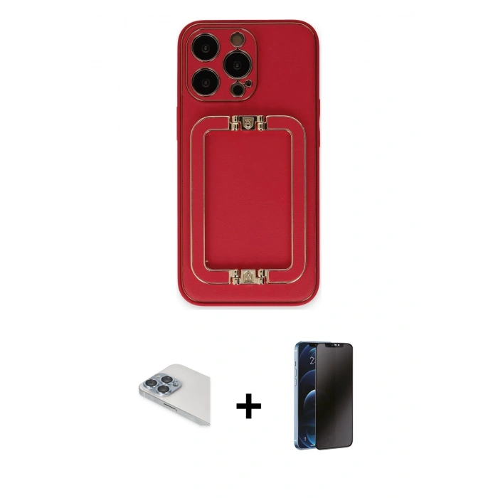 MARSİLYAN™- iPhone 13 Pro Max Kılıf Kozmos Minimal Prime - Siyah 3D Antistatik Hayalet Cam Ekran Koruyucu + Pers Alüminyum Kamera Lens - SABE