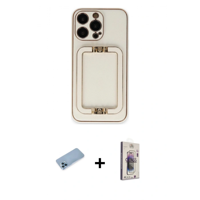MARSİLYAN™- iPhone 13 Pro Max Kılıf Kozmos Minimal Prime - Siyah Bilvis 3D Cam Ekran Koruyucu + Shine Kamera Lens Koruma Cam - MI