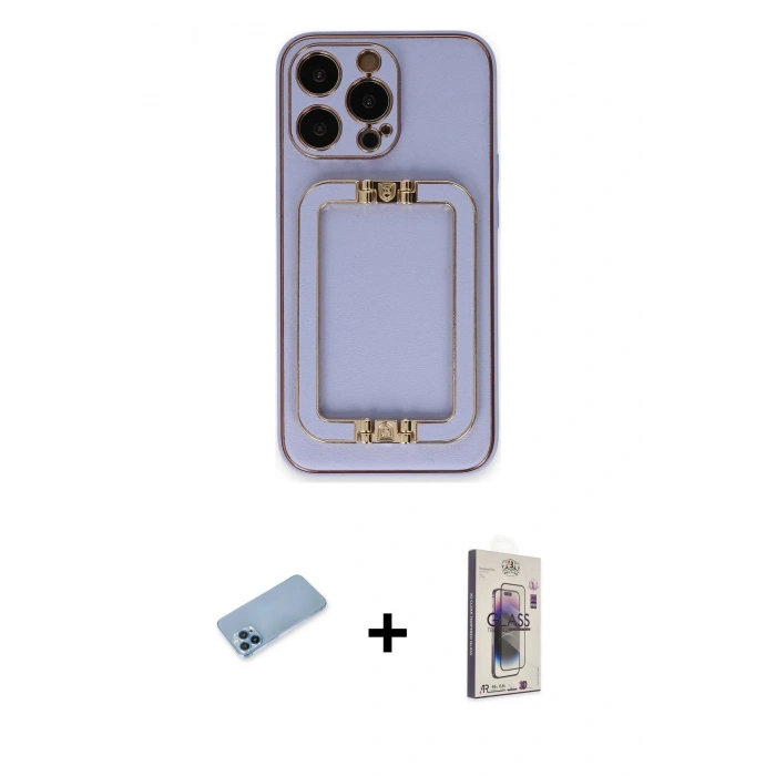 MARSİLYAN™- iPhone 13 Pro Max Kılıf Kozmos Minimal Prime - Siyah Bilvis 3D Cam Ekran Koruyucu + Shine Kamera Lens Koruma Cam - MI
