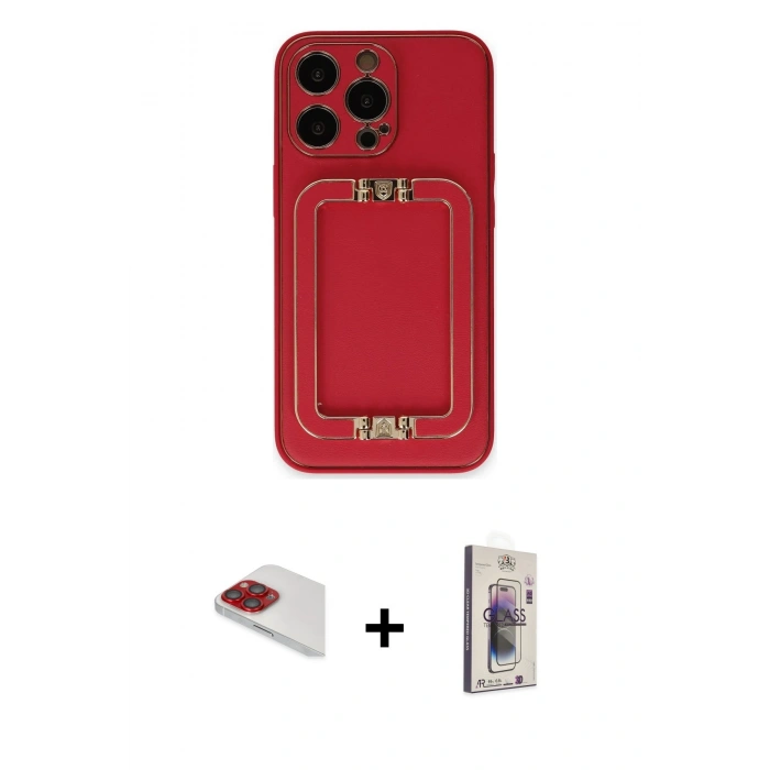 MARSİLYAN™- iPhone 13 Pro Max Kılıf Kozmos Minimal Prime - Siyah Bilvis 3D Cam Ekran Koruyucu + Pers Alüminyum Kamera Lens - KI