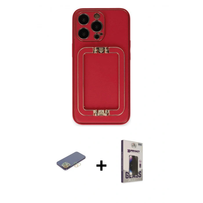 MARSİLYAN™- iPhone 13 Pro Max Kılıf Kozmos Minimal Prime - Siyah Bilvis Hayalet Cam Ekran Koruyucu + Renkli Kamera Lens Koruma Cam - SI