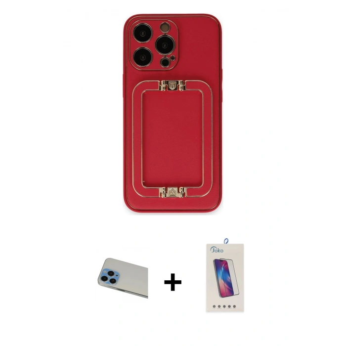 MARSİLYAN™- iPhone 13 Pro Max Kılıf Kozmos Minimal Prime - Siyah Joko 5D Cam + Rainbow Kamera Lens Koruma Cam - MI
