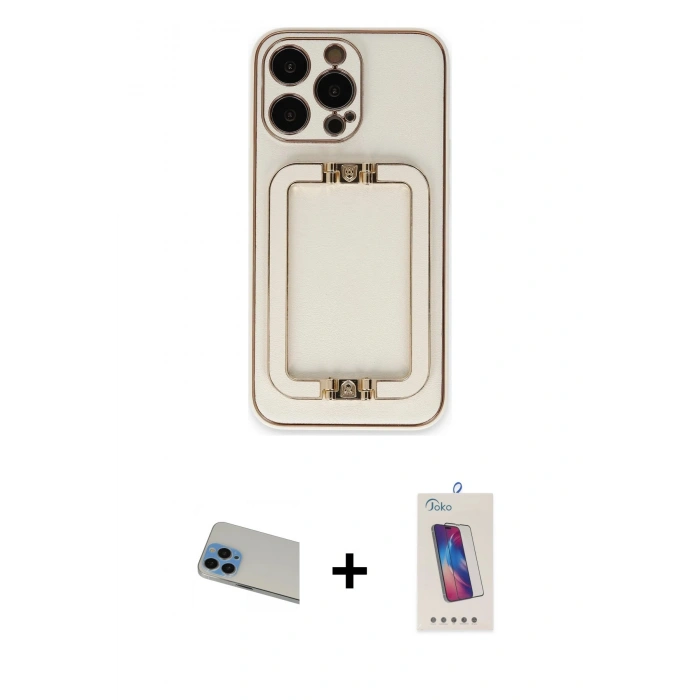 MARSİLYAN™- iPhone 13 Pro Max Kılıf Kozmos Minimal Prime - Siyah Joko 5D Cam + Rainbow Kamera Lens Koruma Cam - MI