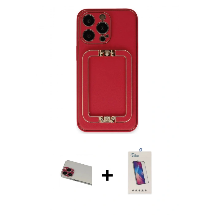 MARSİLYAN™- iPhone 13 Pro Max Kılıf Kozmos Minimal Prime - Siyah Joko 5D Cam + Rainbow Kamera Lens Koruma Cam - KI