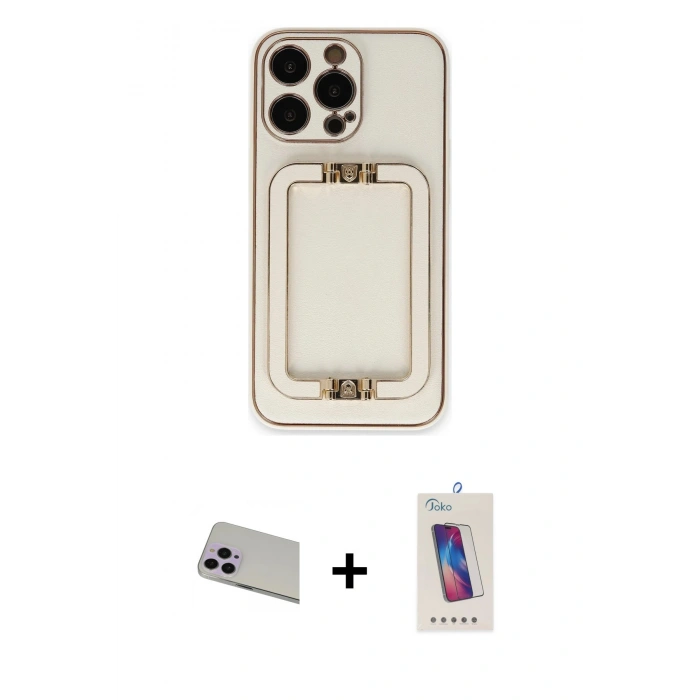 MARSİLYAN™- iPhone 13 Pro Max Kılıf Kozmos Minimal Prime - Siyah Joko 5D Cam + Rainbow Kamera Lens Koruma Cam - MR