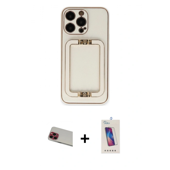 MARSİLYAN™- iPhone 13 Pro Max Kılıf Kozmos Minimal Prime - Siyah Joko 5D Cam + Rainbow Kamera Lens Koruma Cam - KI
