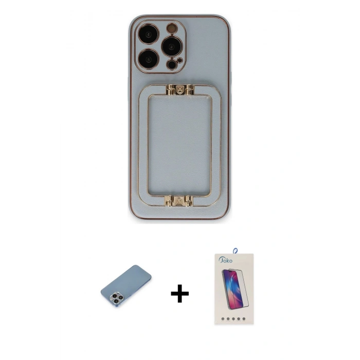 MARSİLYAN™- iPhone 13 Pro Max Kılıf Kozmos Minimal Prime - Siyah Joko 5D Cam + Shine Kamera Lens Koruma Cam - GI