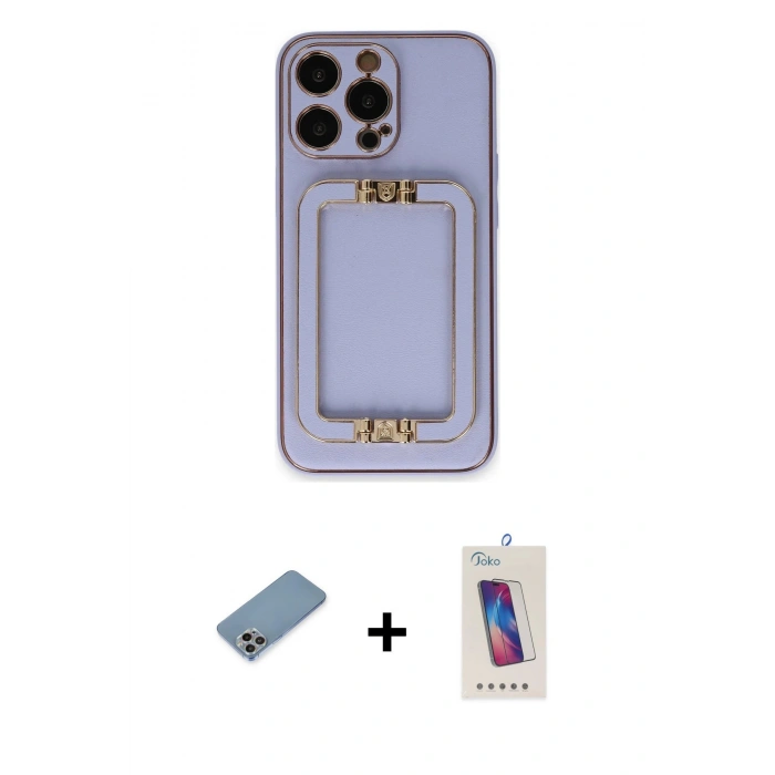 MARSİLYAN™- iPhone 13 Pro Max Kılıf Kozmos Minimal Prime - Siyah Joko 5D Cam + Shine Kamera Lens Koruma Cam - GI