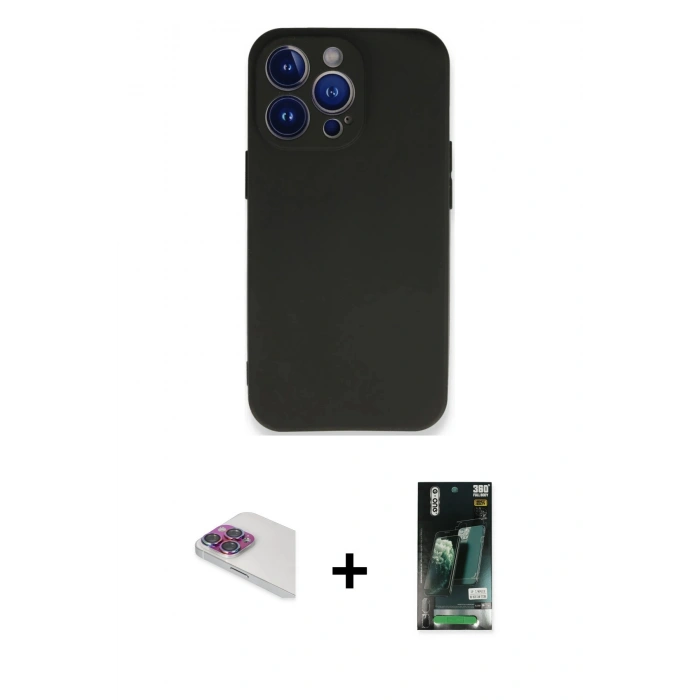 MARSİLYAN™- iPhone 13 Pro Max Kılıf Kozmos Yansıma Özel Seri - Şeffaf 360 Full Body Arka Koruyucu + Pers Alüminyum Kamera Lens - GI