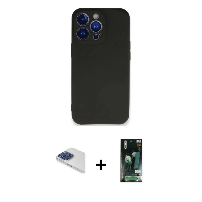 MARSİLYAN™- iPhone 13 Pro Max Kılıf Kozmos Yansıma Özel Seri - Şeffaf 360 Full Body Arka Koruyucu + Pers Alüminyum Kamera Lens - LT