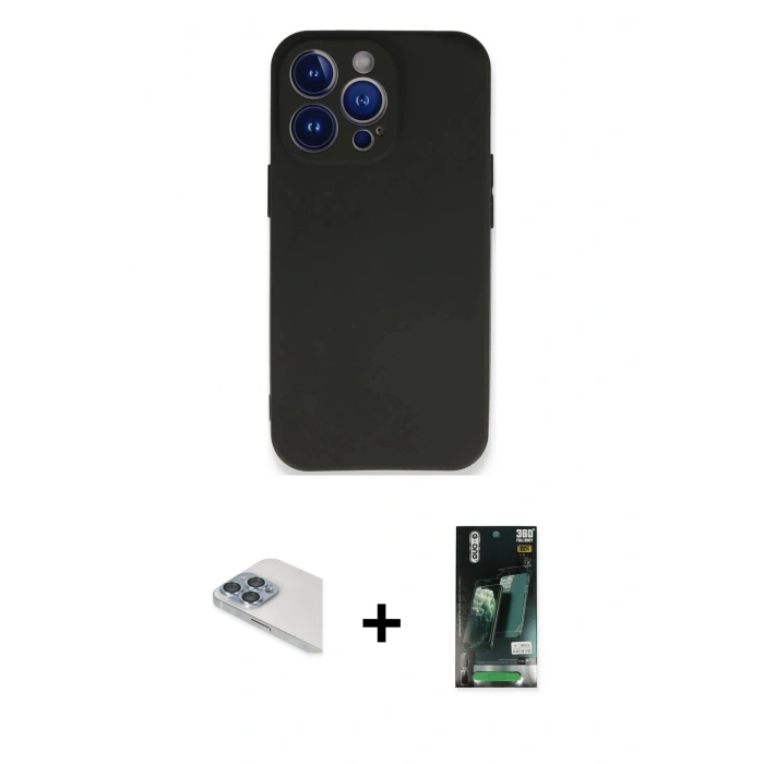 MARSİLYAN™- iPhone 13 Pro Max Kılıf Kozmos Yansıma Özel Seri - Şeffaf 360 Full Body Arka Koruyucu + Pers Alüminyum Kamera Lens - SABE
