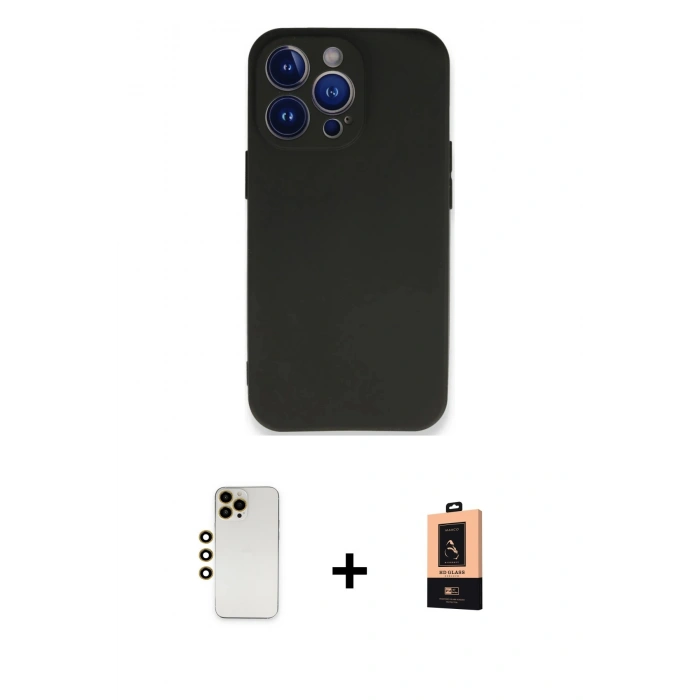 MARSİLYAN™- iPhone 13 Pro Max Kılıf Kozmos Yansıma Özel Seri - Şeffaf Maxco Cam Ekran Koruyucu + Shine Kamera Lens - GD