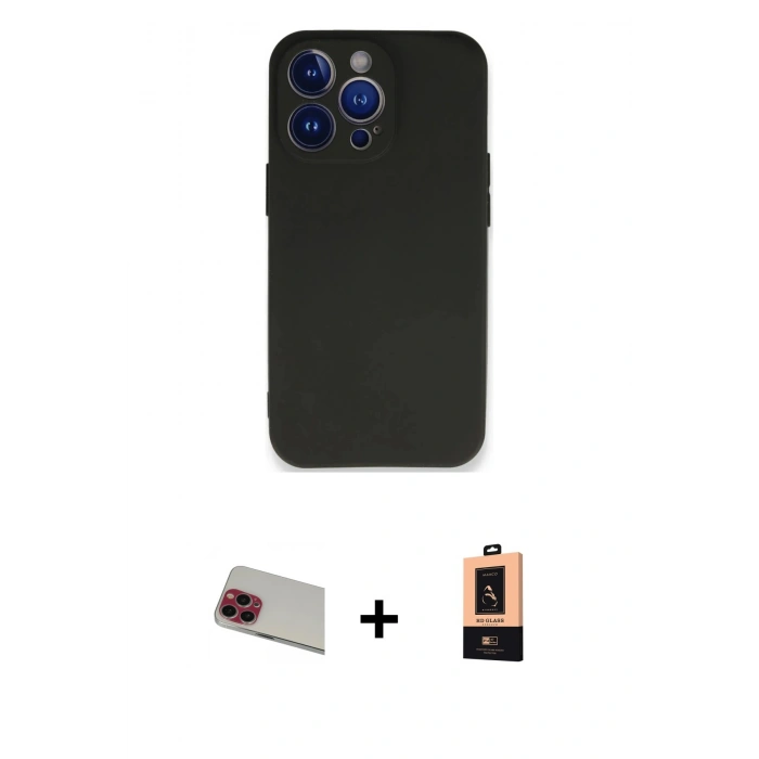 MARSİLYAN™- iPhone 13 Pro Max Kılıf Kozmos Yansıma Özel Seri - Şeffaf Maxco Cam Ekran Koruyucu + Rainbow Kamera Lens Koruma Cam - KI