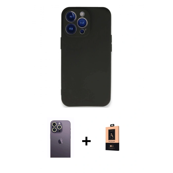 MARSİLYAN™- iPhone 13 Pro Max Kılıf Kozmos Yansıma Özel Seri - Şeffaf Maxco Cam Ekran Koruyucu + Neon Fosforlu Kamera Lens - BZ