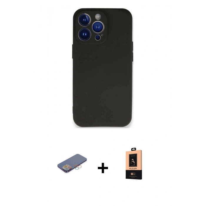 MARSİLYAN™- iPhone 13 Pro Max Kılıf Kozmos Yansıma Özel Seri - Şeffaf Maxco Cam Ekran Koruyucu + Renkli Kamera Lens Koruma Cam - PE