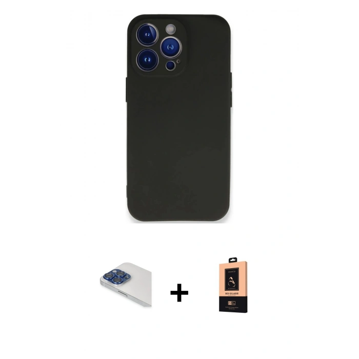 MARSİLYAN™- iPhone 13 Pro Max Kılıf Kozmos Yansıma Özel Seri - Şeffaf Maxco Cam Ekran Koruyucu + Pers Alüminyum Kamera Lens - LT