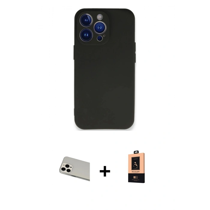 MARSİLYAN™- iPhone 13 Pro Max Kılıf Kozmos Yansıma Özel Seri - Şeffaf Maxco Cam Ekran Koruyucu + Rainbow Kamera Lens Koruma Cam - BZ