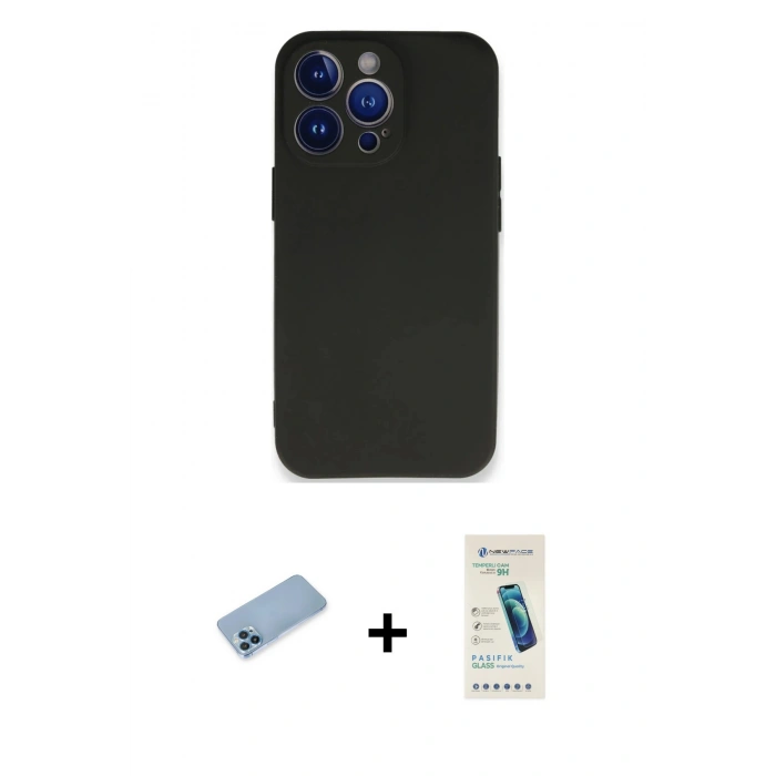MARSİLYAN™- iPhone 13 Pro Max Kılıf Kozmos Yansıma Özel Seri - Şeffaf Pasifik Cam Ekran Koruyucu + Shine Kamera Lens Koruma Cam - MI