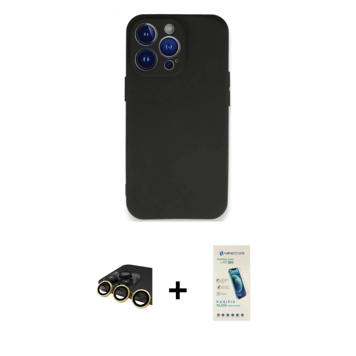 MARSİLYAN™- iPhone 13 Pro Max Kılıf Kozmos Yansıma Özel Seri - Şeffaf Pasifik Cam Ekran Koruyucu + Raze Metal Kamera Lens - GD