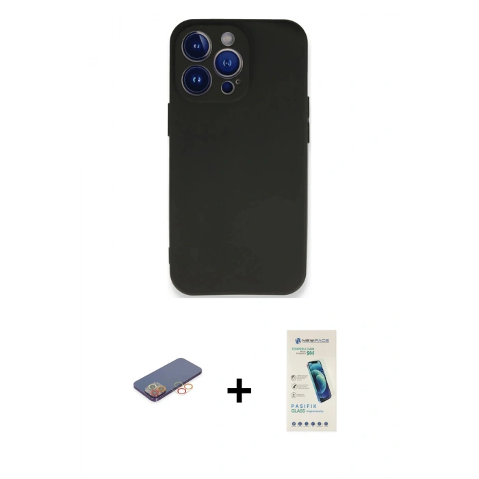 MARSİLYAN™- iPhone 13 Pro Max Kılıf Kozmos Yansıma Özel Seri - Şeffaf Pasifik Cam Ekran Koruyucu + Renkli Kamera Lens Koruma Cam - TU