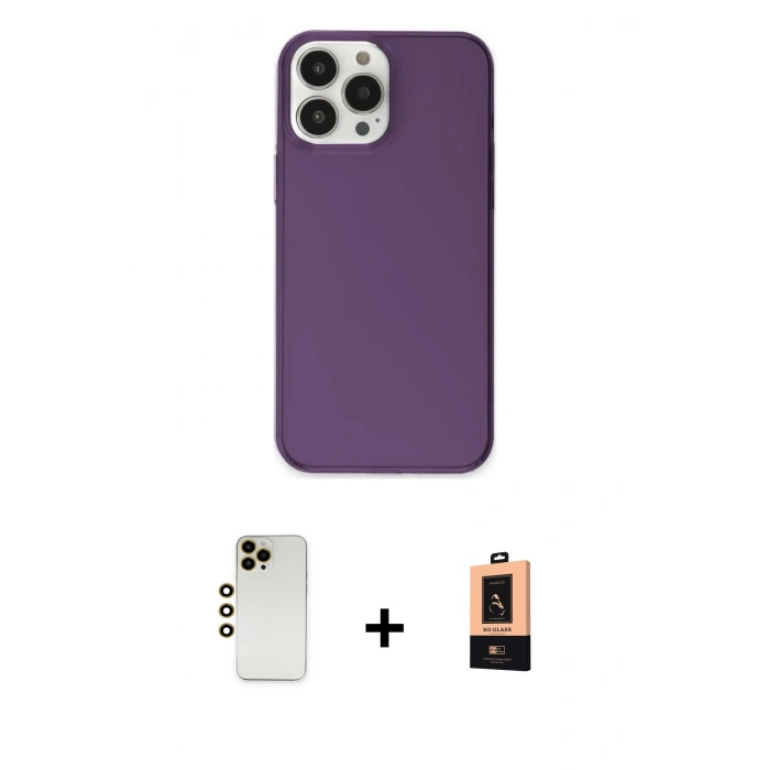 MARSİLYAN™- iPhone 13 Pro Max Kılıf Kutup Doku Koleksiyonu - Şeffaf Maxco Cam Ekran Koruyucu + Shine Kamera Lens - GD