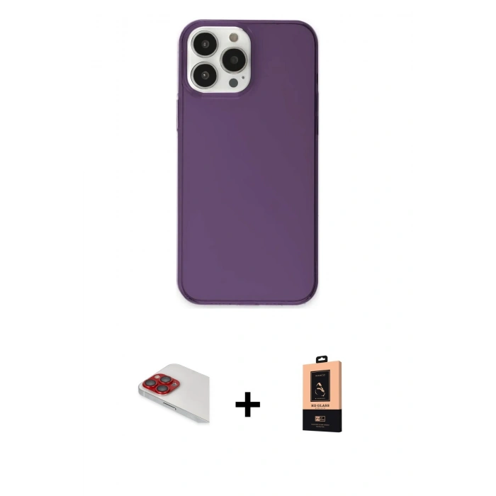 MARSİLYAN™- iPhone 13 Pro Max Kılıf Kutup Doku Koleksiyonu - Şeffaf Maxco Cam Ekran Koruyucu + Pers Alüminyum Kamera Lens - KI