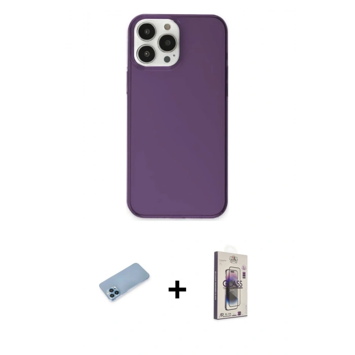 MARSİLYAN™- iPhone 13 Pro Max Kılıf Kutup Doku Koleksiyonu - Siyah Bilvis 3D Cam Ekran Koruyucu + Shine Kamera Lens Koruma Cam - MI