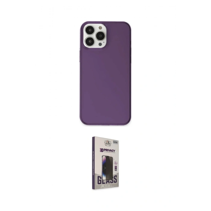 MARSİLYAN™- iPhone 13 Pro Max Kılıf Kutup Doku Koleksiyonu - Siyah Bilvis Hayalet Cam Ekran Koruyucu