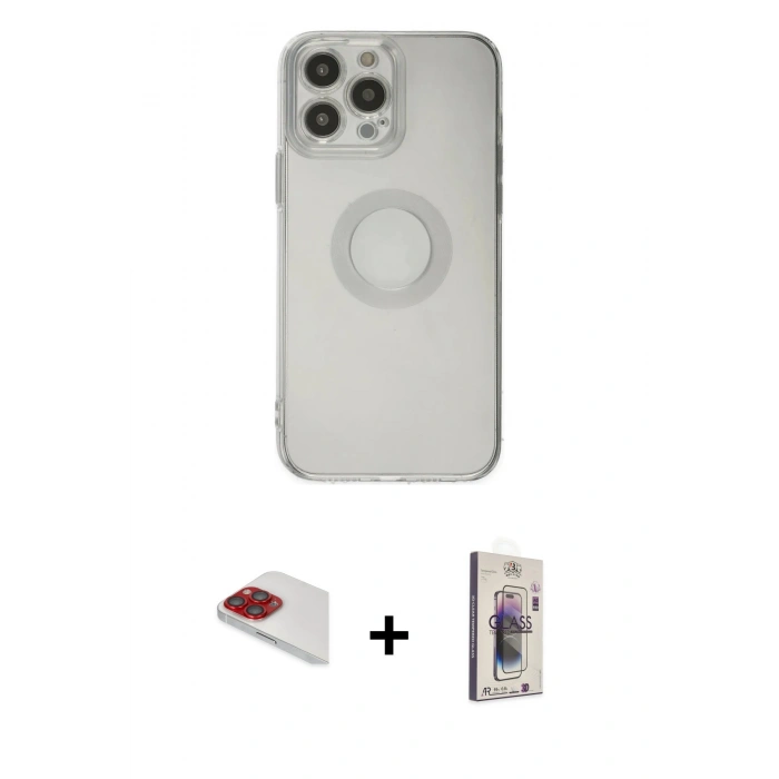 MARSİLYAN™- iPhone 13 Pro Max Kılıf Kutup Klasik - Siyah Bilvis 3D Cam Ekran Koruyucu + Pers Alüminyum Kamera Lens - KI