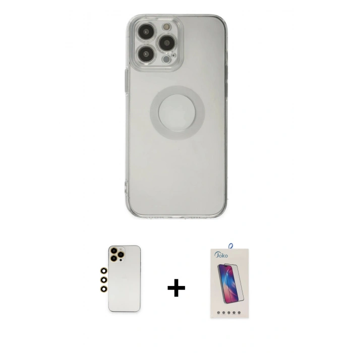 MARSİLYAN™- iPhone 13 Pro Max Kılıf Kutup Klasik - Siyah Joko 5D Cam + Shine Kamera Lens - GD