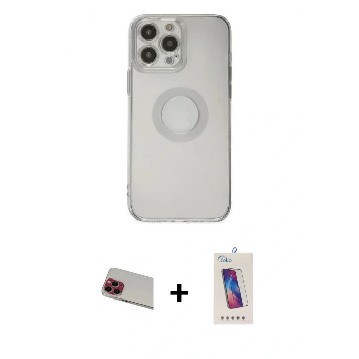 MARSİLYAN™- iPhone 13 Pro Max Kılıf Kutup Klasik - Siyah Joko 5D Cam + Rainbow Kamera Lens Koruma Cam - KI