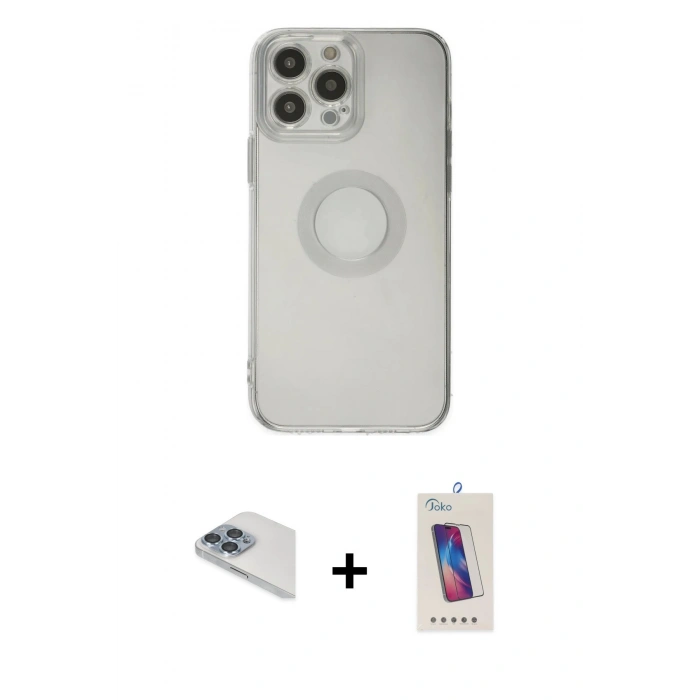 MARSİLYAN™- iPhone 13 Pro Max Kılıf Kutup Klasik - Siyah Joko 5D Cam + Pers Alüminyum Kamera Lens - SABE