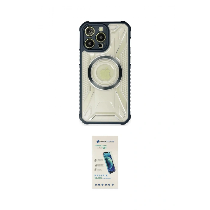 MARSİLYAN™- iPhone 13 Pro Max Kılıf Kutup Modern - Şeffaf Pasifik Cam Ekran Koruyucu