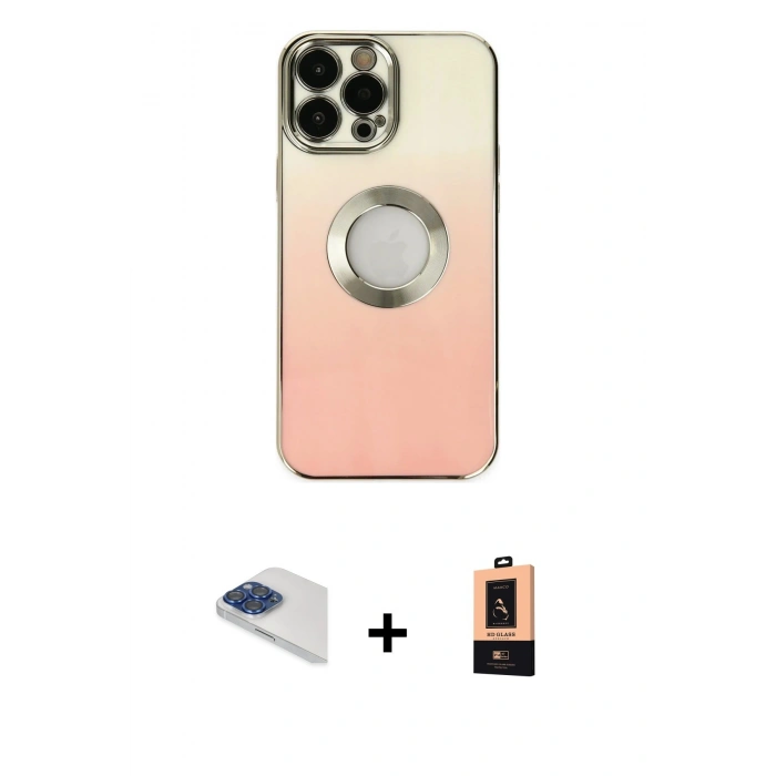 MARSİLYAN™- iPhone 13 Pro Max Kılıf Kutup Yansıma Özel Seri - Şeffaf Maxco Cam Ekran Koruyucu + Pers Alüminyum Kamera Lens - LT