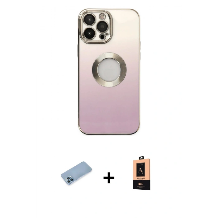 MARSİLYAN™- iPhone 13 Pro Max Kılıf Kutup Yansıma Özel Seri - Şeffaf Maxco Cam Ekran Koruyucu + Shine Kamera Lens Koruma Cam - MI