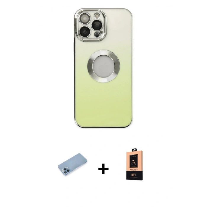 MARSİLYAN™- iPhone 13 Pro Max Kılıf Kutup Yansıma Özel Seri - Şeffaf Maxco Cam Ekran Koruyucu + Shine Kamera Lens Koruma Cam - MI