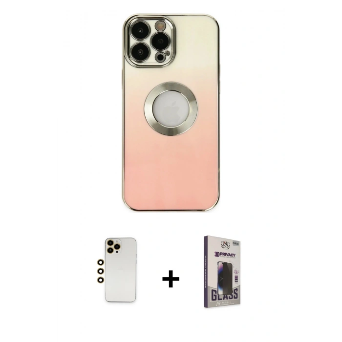 MARSİLYAN™- iPhone 13 Pro Max Kılıf Kutup Yansıma Özel Seri - Siyah Bilvis Hayalet Cam Ekran Koruyucu + Shine Kamera Lens - GD