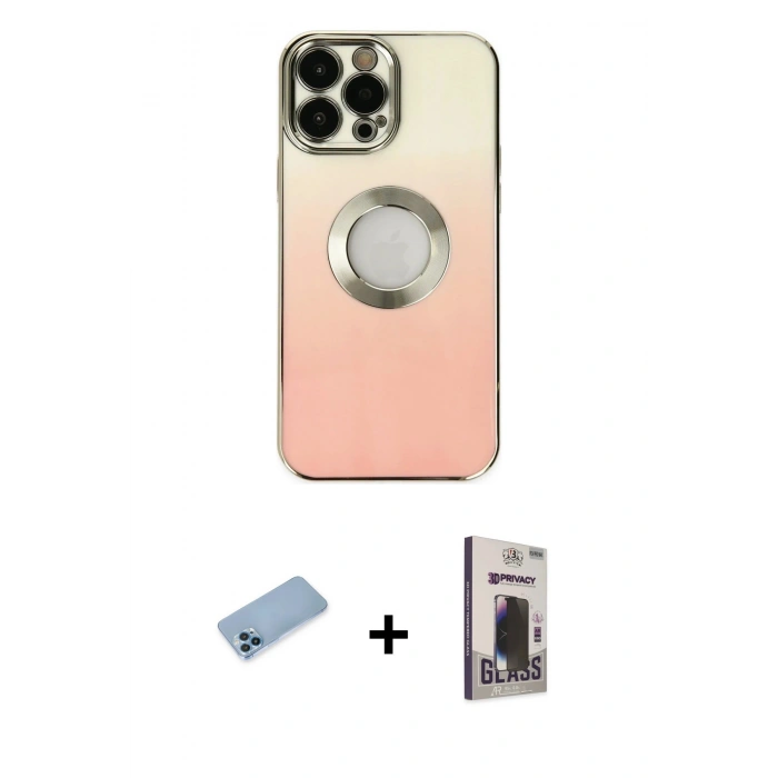 MARSİLYAN™- iPhone 13 Pro Max Kılıf Kutup Yansıma Özel Seri - Siyah Bilvis Hayalet Cam Ekran Koruyucu + Shine Kamera Lens Koruma Cam - MI