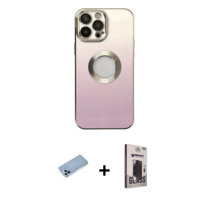 MARSİLYAN™- iPhone 13 Pro Max Kılıf Kutup Yansıma Özel Seri - Siyah Bilvis Hayalet Cam Ekran Koruyucu + Shine Kamera Lens Koruma Cam - MI