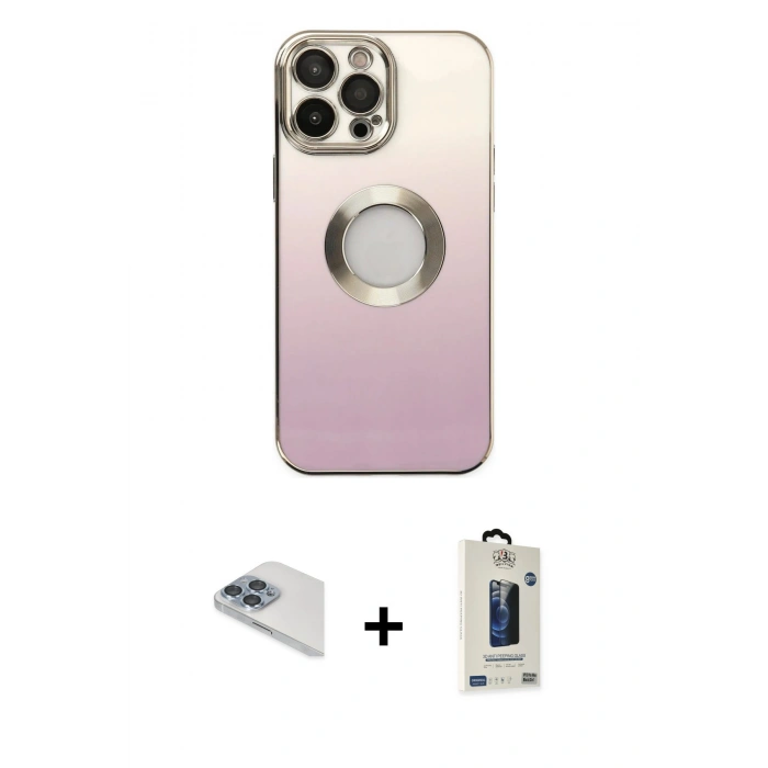 MARSİLYAN™- iPhone 13 Pro Max Kılıf Kutup Yansıma Özel Seri - Siyah Bilvis Hayalet Cam Ekran Koruyucu + Pers Alüminyum Kamera Lens - SABE