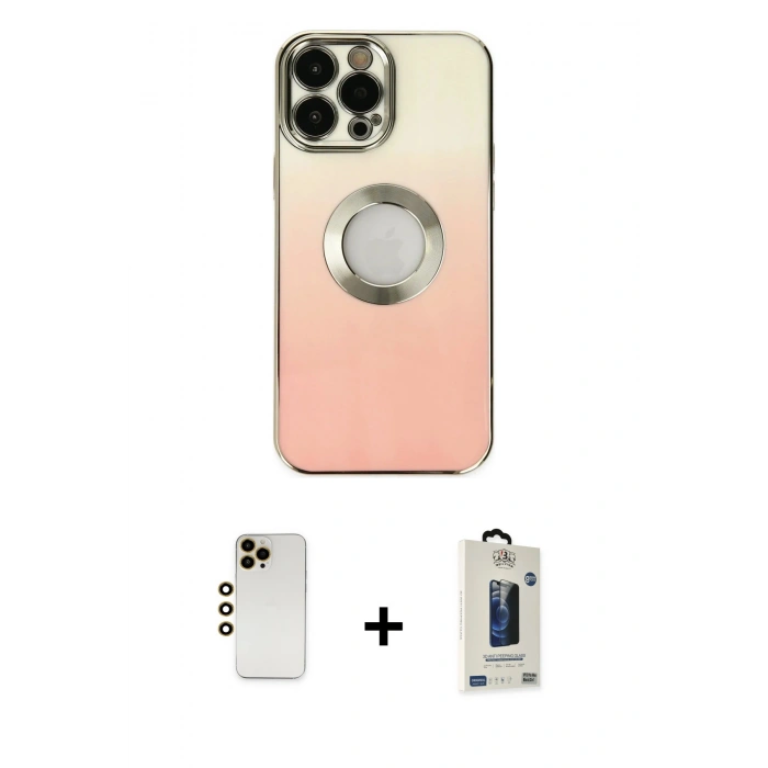 MARSİLYAN™- iPhone 13 Pro Max Kılıf Kutup Yansıma Özel Seri - Siyah Bilvis Hayalet Cam Ekran Koruyucu + Shine Kamera Lens - GD