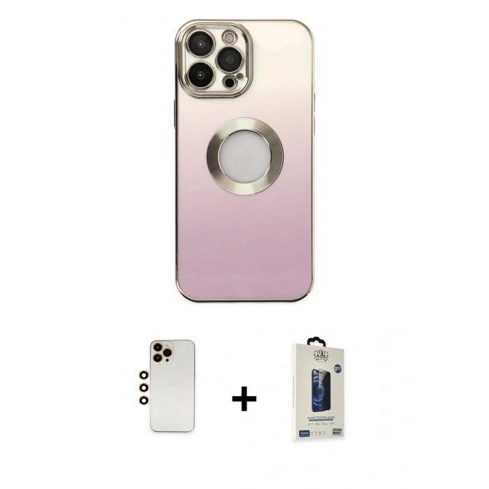 MARSİLYAN™- iPhone 13 Pro Max Kılıf Kutup Yansıma Özel Seri - Siyah Bilvis Hayalet Cam Ekran Koruyucu + Shine Kamera Lens - GD