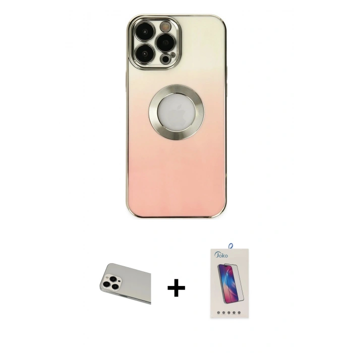 MARSİLYAN™- iPhone 13 Pro Max Kılıf Kutup Yansıma Özel Seri - Siyah Joko 5D Cam + Rainbow Kamera Lens Koruma Cam - BZ