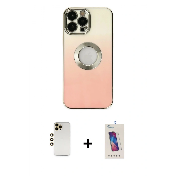 MARSİLYAN™- iPhone 13 Pro Max Kılıf Kutup Yansıma Özel Seri - Siyah Joko 5D Cam + Shine Kamera Lens - GD