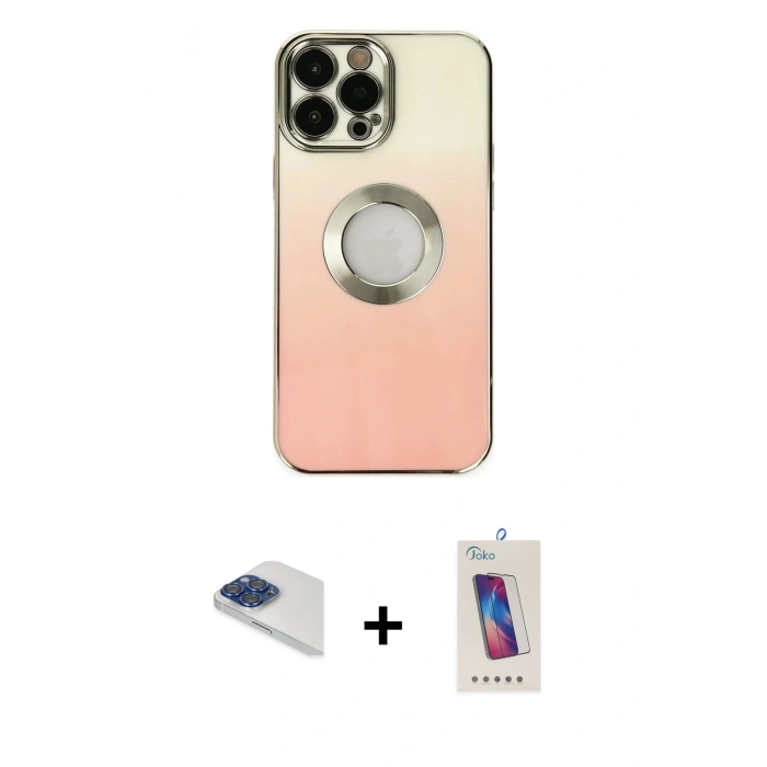 MARSİLYAN™- iPhone 13 Pro Max Kılıf Kutup Yansıma Özel Seri - Siyah Joko 5D Cam + Pers Alüminyum Kamera Lens - LT