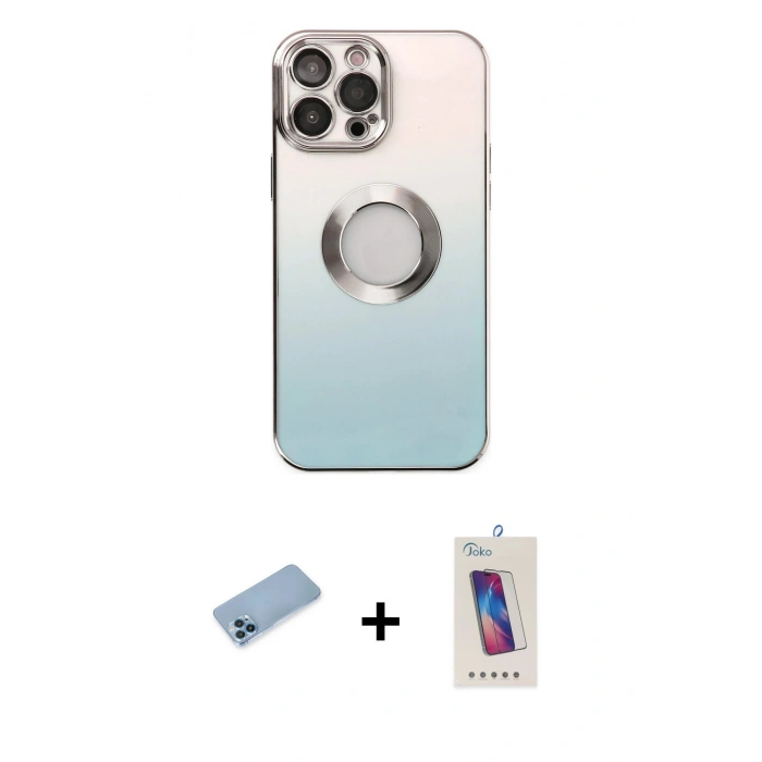 MARSİLYAN™- iPhone 13 Pro Max Kılıf Kutup Yansıma Özel Seri - Siyah Joko 5D Cam + Shine Kamera Lens Koruma Cam - MI