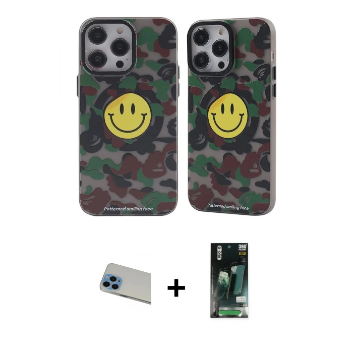 MARSİLYAN™- iPhone 13 Pro Max Kılıf Nova Doku Koleksiyonu - Şeffaf 360 Full Body Arka Koruyucu + Rainbow Kamera Lens Koruma Cam - MI